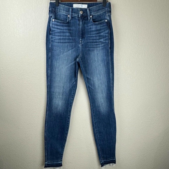 AYR‎ The Riser Womens Super Skinny Jeans Size 28 High Rise Raw Hem Blue Denim - Picture 1 of 16